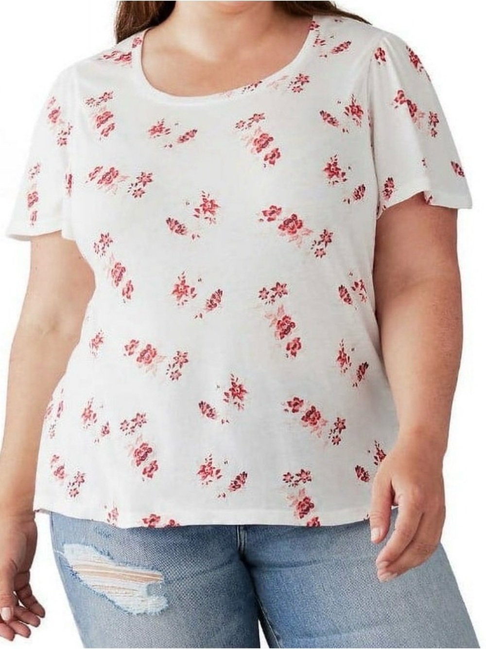5/$25 Lucky Brand Floral Short Sleeve Tee